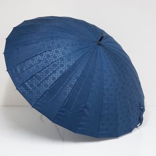 mabu マブ 傘  江戸 24本骨傘 USED美品  紺×八角籠目  江戸切子 和風モダン レトロ 男女兼用 UVカット グラス骨 60cm A2993(傘)