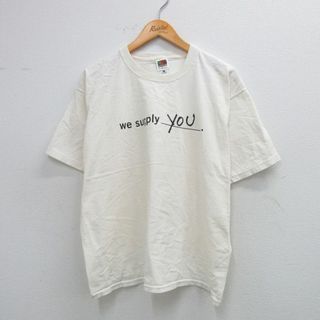 フルーツオブザルーム(FRUIT OF THE LOOM)のXL★古着 フルーツオブザルーム 半袖 ビンテージ Tシャツ メンズ 00年代 00s Site Stuff コットン 生成り 25jul26 中古(Tシャツ/カットソー(半袖/袖なし))