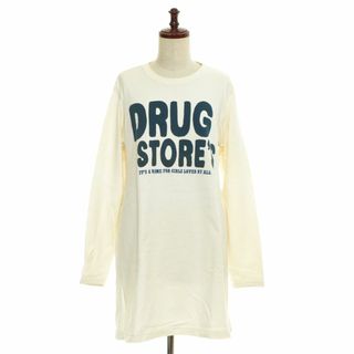 drug store's - DRUG STORE'S ドラッグストアーズ DSC ○パイルスウェットチュニックワンピース ロゴプリント サイズ3 レディース ホワイト