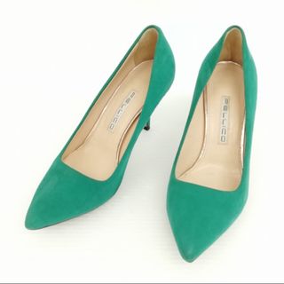 ペリーコ(PELLICO)のペリーコ PELLICO スウェード ポインテッドトゥ パンプス 36 グリーン(ハイヒール/パンプス)