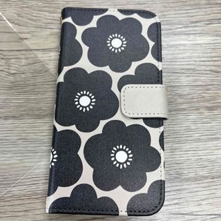 iPhone16pro ケース iPhoneケース 手帳型 花柄 アネモネ 黒