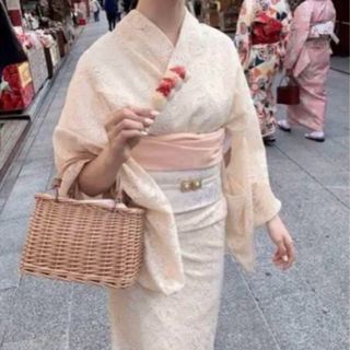 総レース 浴衣　飾り帯　本体帯なし　もなか　RiLi(浴衣)