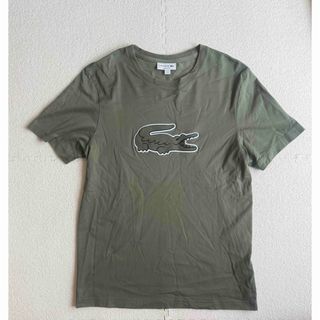 LACOSTE - [良品]ラコステ Tシャツ グリーンカーキ US M デカワニ ワッペン 刺繍