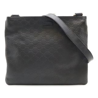 グッチ(GUCCI)のGUCCI グッチ グッチシマ ショルダーバッグ クロスボディ 斜め掛け レザー ブラック 黒 201446(ショルダーバッグ)
