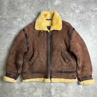OLD ムートンジャケット VINTAGE シアリングジャケット レザージャケット フライトジャケット 革ジャン ビッグサイズ(毛皮/ファーコート)