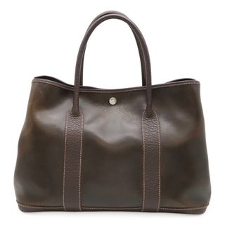 エルメス(HERMES)のHERMES エルメス ガーデンパーティPM トートPM トートバッグ ハンドバッグ アマゾニア レザー ダークブラウン □H刻印(トートバッグ)