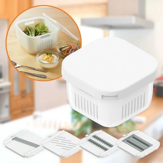 ニトリ(ニトリ)の【未使用品】ニトリ 1台10役コンパクトスライサーザルボウル保存容器保存容器セット(正方形 KY025)(調理道具/製菓道具)
