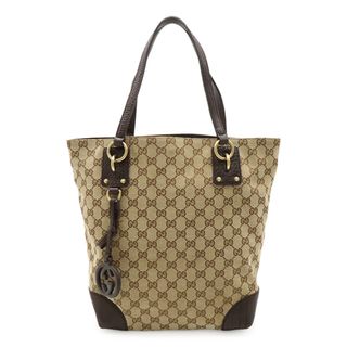 グッチ(GUCCI)のGUCCI グッチ GGキャンバス トートバッグ ショルダーバッグ レザー カーキベージュ ダークブラウン 茶 247237(トートバッグ)