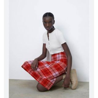 ZARA チェックタイトスカート　新品未使用