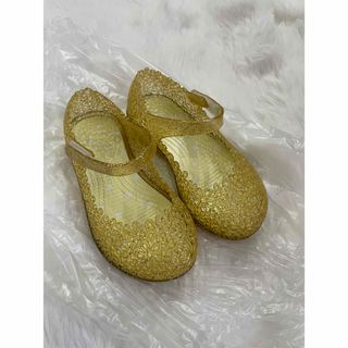 イエロー　フラワーデザイン サンダル　15cm
