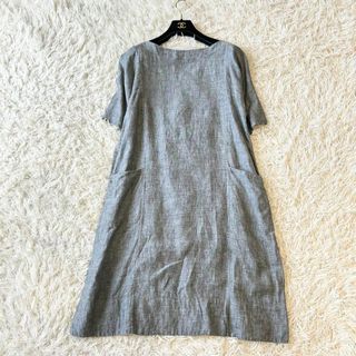 マーガレットハウエル(MARGARET HOWELL)のマーガレットハウエル　麻100%　リネンワンピース　半袖　F(ロングワンピース/マキシワンピース)