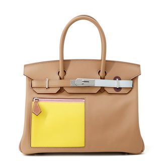 エルメス(HERMES)のエルメス バーキン30 カラーマティック チャイ/ライム/カシス/ブルーブリュム/シルバー金具 スイフト B刻印 HERMES Birkin(ハンドバッグ)