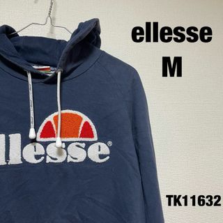 ellesse - ellesse 長袖フードパーカー M ネイビー レディース 古着