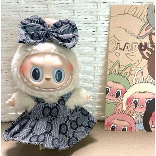 LABUBU(ラブブ) ブランド風洋服2点セット☆ブラック　服　着せ替え(キャラクターグッズ)