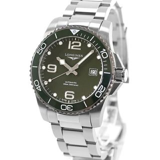 ロンジン(LONGINES)のロンジン LONGINES 腕時計 メンズ L3.781.4.06.6 ハイドロコンクエスト 自動巻き 41mm セラミックベゼル 自動巻き グリーンxシルバー アナログ表示(腕時計(アナログ))