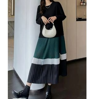 セットアップ レディース トップス スカート プリーツスカート(ロングワンピース/マキシワンピース)