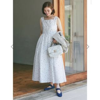 seventenプリントスクエアネックワンピース(小花柄) S