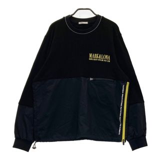 サイズ：48 MARK&LONA マークアンドロナ  裏起毛スウェット切替ブルゾン  ブラック系 [240101495032] ゴルフウェア メンズ ストスト(ウエア)