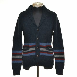 ジャーナルスタンダード(JOURNAL STANDARD)のJOURNAL STANDARD TRISECT ジャーナルスタンダード トライセクト ◯ショールカラー カーディガン ウールニット サイズM メンズ ネイビー(カーディガン)