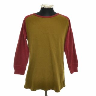 クリフメイヤー(KRIFF MAYER)のKRIFF MAYER クリフメイヤー ○7分袖 Tシャツ ハニカムサーマルシャツ サイズXL メンズ カーキ バーガンディ(Tシャツ/カットソー(七分/長袖))
