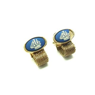 WEDGWOOD ウェッジウッド ジャスパー カフスボタン カフリンクス アクセサリー 紳士 メンズ ゴールド系×ブルー系 DJ6332