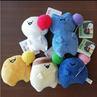 お文具といっしょ ボールチェーン付き 風船 ぬいぐるみ 全5種 コンプ(キャラクターグッズ)