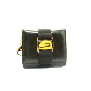 サルヴァトーレフェラガモ(Salvatore Ferragamo)の■美品■ Salvatore Ferragamo フェラガモ ヴァラ レザー キーリング付き カードケース カード入れ キーケース ブラウン系 DY0662(その他)