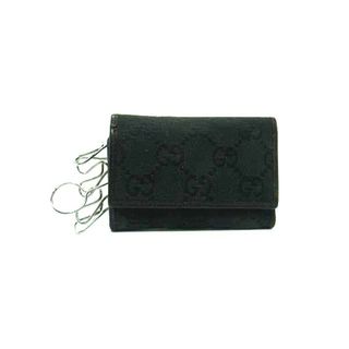 グッチ(GUCCI)の■美品■ GUCCI グッチ キャンバス×レザー GG柄 6連キーケース 鍵入れ レディース メンズ ブラック系 DY0676(その他)