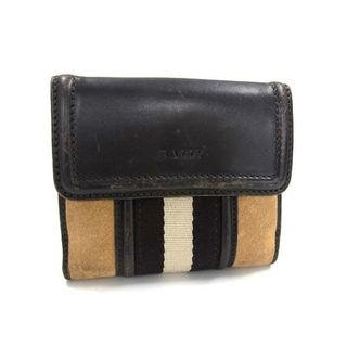 バリー(Bally)のBALLY バリー レザー×キャンバス×スエード 二つ折り 財布 ウォレット 札入れ 小銭入れ カード入れ ダークブラウン系 DJ2505(長財布)