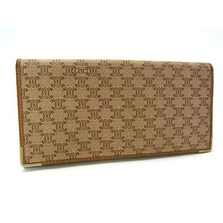 セリーヌ(CELINE)のCELINE セリーヌ ヴィンテージ マカダム柄 PVC×レザー 二つ折り 長財布 ウォレット 札入れ 小銭入れ カード入れ ブラウン系 DJ2538(財布)