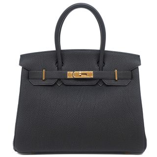 エルメス(HERMES)のエルメス HERMES ハンドバッグ バーキン30 トゴ ブラック ゴールド金具 黒 □F刻印 【保存袋】【中古】(ハンドバッグ)