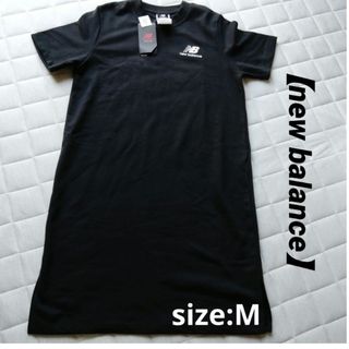 ニューバランス(New Balance)の【New balance】 半袖ワンピース Mサイズ 黒(ひざ丈ワンピース)