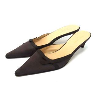 ケイトスペードニューヨーク(kate spade NEW YORK)の■美品■ kate spade ケイトスペード サテン ヒール サンダル ミュール 表記サイズ 6.5(約23.5cm) 靴 シューズ ブラウン系 DJ1972(その他)