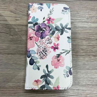 iPhone15pro ケース iPhoneケース 手帳型 花柄 紫(iPhoneケース)