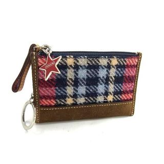 コーチ(COACH)の■美品■ COACH コーチ ウール フラグメントケース コインケース カードケース レディース メンズ ブラウン系×マルチカラー DI9747(その他)