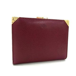 ヴァレンティノガラヴァーニ(valentino garavani)の■美品■ VALENTINO GARAVANI ヴァレンティノ ガラヴァーニ レザー がま口 二つ折り 財布 ウォレット 小銭入れ ボルドー系 DI9232(その他)