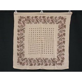 ハナエモリ(HANAE MORI)の■美品■ HANAE MORI ハナエモリ シルク100% スカーフ ストール ショール レディース ピンクベージュ系×ブラウン系 DI5672(その他)