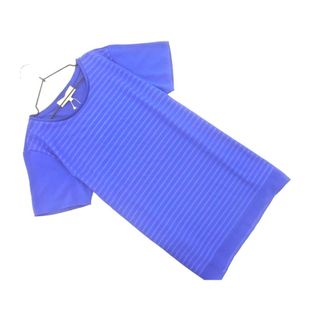自由区 - 新品 自由区 ボーダー 切替 カットソー size40/青 ■◆ レディース