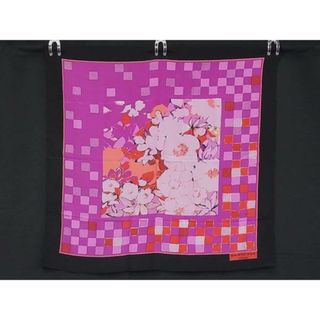 バレンシアガ(BALENCIAGA)の■美品■ BALENCIAGA バレンシアガ フラワー 花柄 スカーフ 大判 ストール ショール レディース パープル系 DI1012(その他)