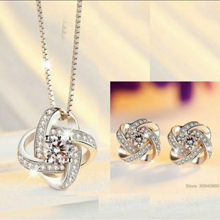 ネックレス、ピアスセット01　アレルギー対応　silver925　刻印(ネックレス)