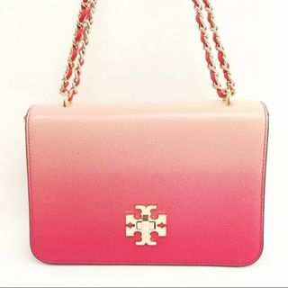 Tory Burch - グラデーション ロゴ ターンロック チェーン ショルダーバッグ 美品 ピンク系