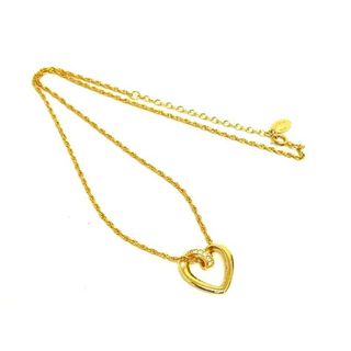 マリオバレンチノ(MARIO VALENTINO)の■極美品■ MARIO VALENTINO マリオ ヴァレンティノ ハート ラインストーン ネックレス ペンダント アクセサリー ゴールド系 DI0572(その他)