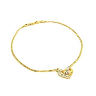 ニナリッチ(NINA RICCI)の■新品同様■ NINA RICCI ニナリッチ ロゴモチーフ ハート ラインストーン ネックレス ペンダント アクセサリー ゴールド系 DI0593(ネックレス)