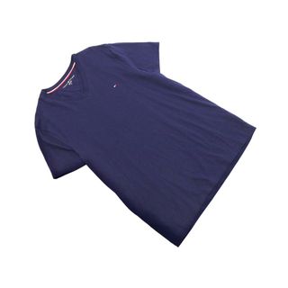 トミーヒルフィガー(TOMMY HILFIGER)のTOMMY HILFIGER トミーヒルフィガー Vネック カットソー sizeM/濃紺 ■◆ メンズ(Tシャツ/カットソー(半袖/袖なし))