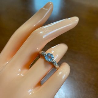 アクアマリン風ジルコニアSILVER 925刻印シルバーリング12号(リング(指輪))
