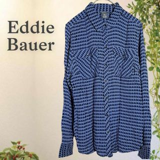 エディーバウアー(Eddie Bauer)のエディーバウアー ジオメトリック シャツ (ＸＳ) パープル系 レディース(シャツ/ブラウス(長袖/七分))