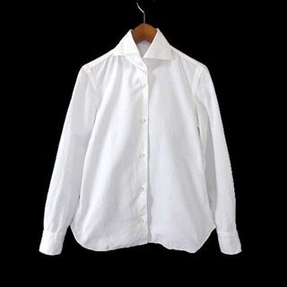 バルバ(BARBA)のバルバ BARBA シャツ ブラウス 長袖 ワイドカラー M 40 白 ホワイト(シャツ/ブラウス(長袖/七分))