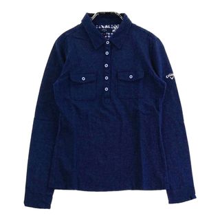 サイズ：M CALLAWAY キャロウェイ  長袖ポロシャツ ポケット  ネイビー系 [240101496683] ゴルフウェア レディース ストスト(ウエア)