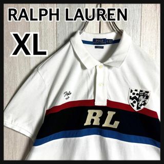 POLO RALPH LAUREN - 3177【希少デザイン・美品】ラルフローレン センターロゴ&ワッペン ポロシャツ