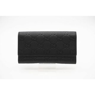 グッチ(GUCCI)の★3日以内返品可★ GUCCI グッチ 815922 GGエンブレム レザー コンチネンタルウォレット ブラック 財布【中古】(長財布)